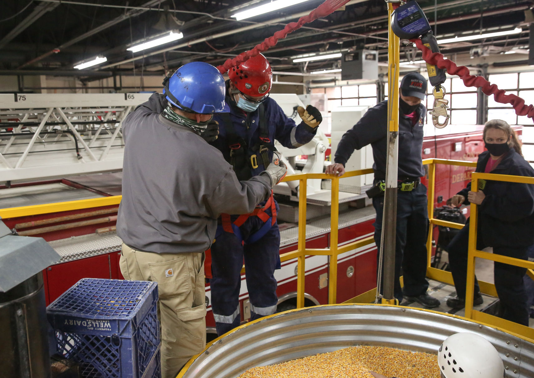 Mason City Fire Department grain bin training